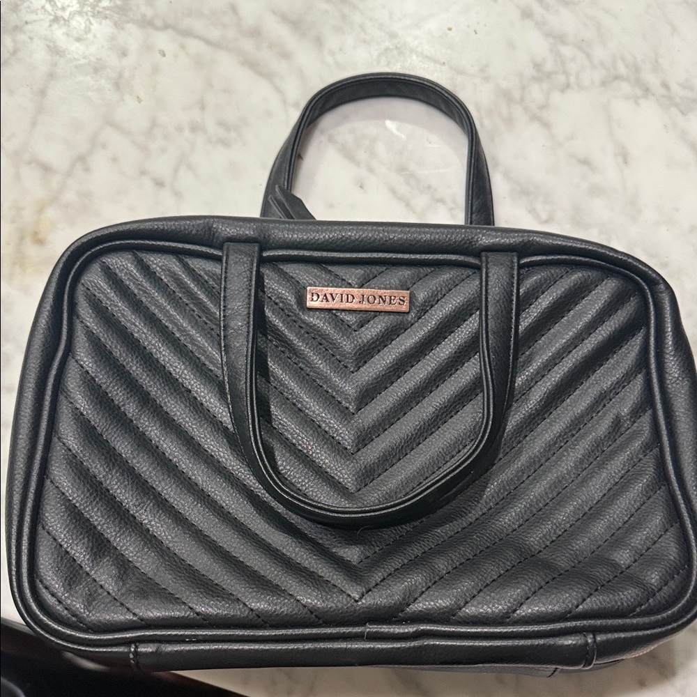 David Jones Black Quilted Cosmetic/Toiletry Bag